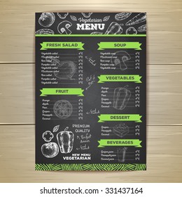 Vintage Vegetarian Food Menu Design. 