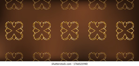Vintage velvet wallpaper in the damask baroque style. Vector gold glitter surface design