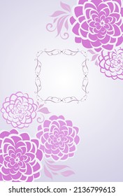 Vintage vertical banner with beautiful lilac chrysanthemum for wedding invitation and ceremony, greeting card, scrapbook, book title in very peri color