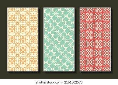 Conjunto de patrones de tarjetas verticales vintage
