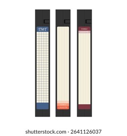 Vintage VHS video cassette Flat Icon. Vector Illustration
