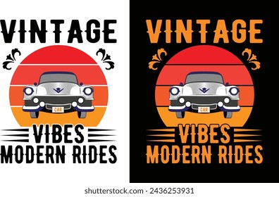 Vintage Vibes Modern Rides Vector
