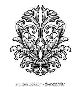 Vintage Victorian border frame decorative elements, swirl heraldic engraved, renaissance damask ornament. Vector Classical Baroque Arabesque Ornamental