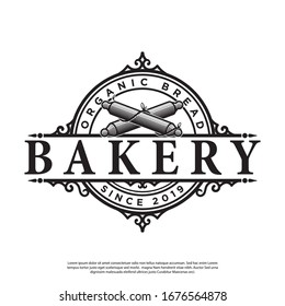 vintage victorian emblem logo bakery shop