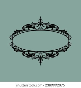 Vintage victorian frame border vector
