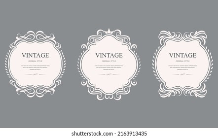 Vintage with victorian ornaments, beautiful, luxury frame. Vintage banner and background