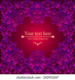 Vintage victorian retro pattern. template. Vector illustration
