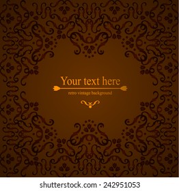 Vintage victorian retro pattern. template. Vector illustration
