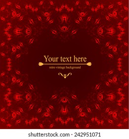 Vintage victorian retro pattern. template. Vector illustration