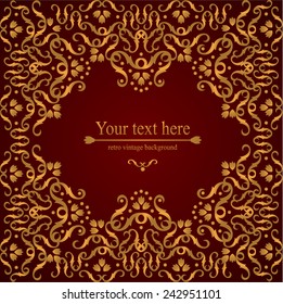 Vintage victorian retro pattern. template. Vector illustration