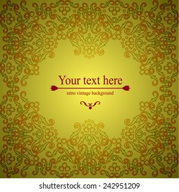 Vintage victorian retro pattern. template. Vector illustration