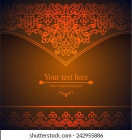 Vintage victorian retro pattern. template. Vector illustration