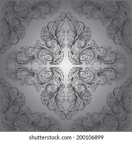 Vintage victorian seamless pattern. Can be used for banner, invitation, wedding card,  scrapbooking and others. Royal vector design element.