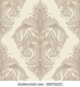 Vintage  victorian seamless pattern. Can be used for banner, invitation, wedding card,  scrapbooking and others. Royal vector design element.