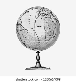 Vintage Victorian style atlas engraving vector