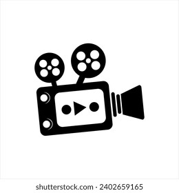 Vintage Video Camera Film for movie cinema production studio Logo design