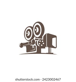 Vintage Video Camera Film for movie cinema production studio Logo design