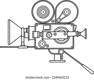 Vintage video camera logo design for movie