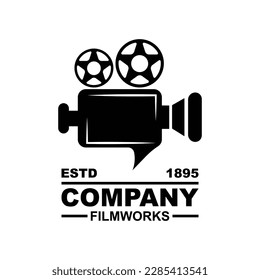 Vintage-Videokamera-Logo für Filmproduktion