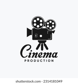 vintage video camera logo for movie cinema production