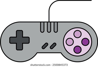 Vintage video game controller with a directional pad and buttons