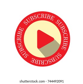 Vintage Video Subscribe Button Vector