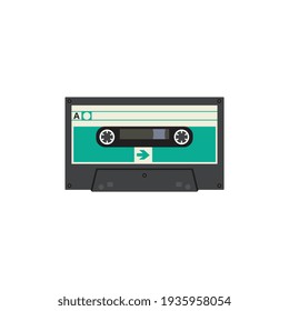 VIntage video tape or music cassette icon flat vector illustration isolated.