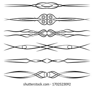 Vintage vignettes calligraphic design elements, page decoration ornaments vector set. Decorative monograms, dividers and calligraphic vignette borders. Classic design elements for wedding invitations.