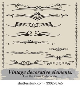 Vintage vignettes for decoration document.