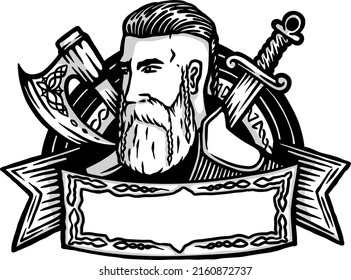 Diseño de emblema de visión de vintage - ilustración vectorial - Línea de salida