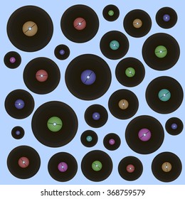 Vintage vinyl back pattern blue