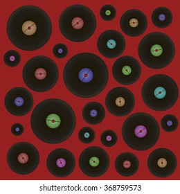 Vintage vinyl back pattern red