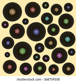 Vintage vinyl back pattern yellow