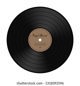 Vintage Vinyl LP Record. Vector Illustration on White Background.