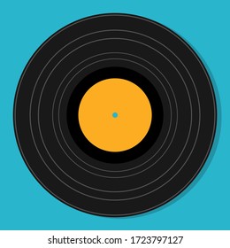 Vintage vinyl plate isolated vector illustration. Retro design template. Party poster.