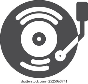 Vintage vinyl player black icon. Music symbol