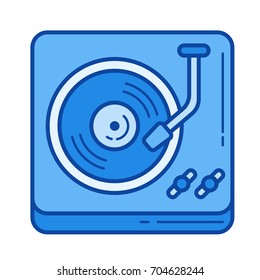 Vintage vinyl player vector line icon isolated on white background. Vintage vinyl player line icon for infographic, website or app. Blue icon designed on a grid system.