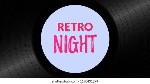Vintage vinyl record background. Retro music background template