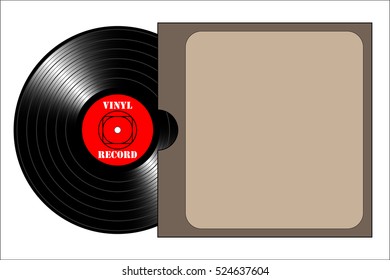 Vintage vinyl record with cover. Vector illustration, EPS10