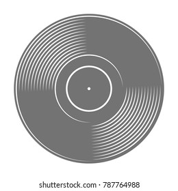 vintage vinyl record, monochrome vector illustration