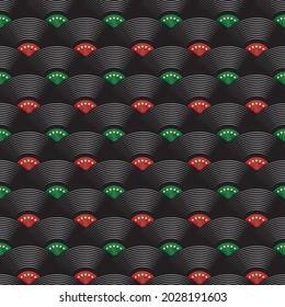 Vintage Vinyl Record - Nahtloses Vektorquadratmuster