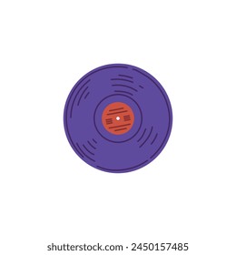 Vintage vinyl record vector illustration with a classic purple label, ideal for music and retro-themed designs on a white background.