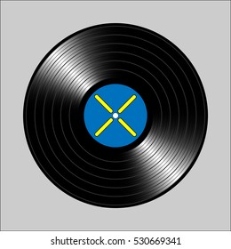 Vintage vinyl record. Vector illustration for flyer, banner, billboard