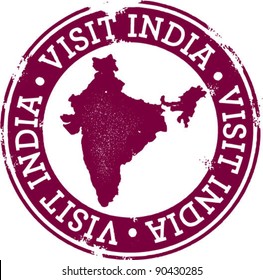 Vintage Visit India Tourism Stamp