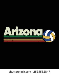 Vintage Volleyball Arizana City Retro Stripes