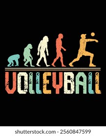 Vintage Volleyball Evolution T-Shirt Design