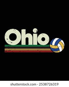 Vintage Voleibol Ohio City Retro Listras