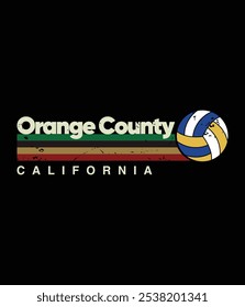 Vintage Voleibol Orange County City Retro Listras