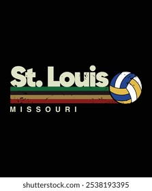 Vintage Voleibol St. Louis City Retro Listras