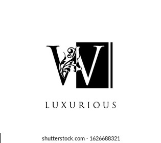 Vintage W Letter Swirl Logo. Black and White W With Classy Leaves Shape design perfect for fashion, Jewelry, Beauty Salon, Cosmetics, Spa, Hotel and Restaurant Logo. 
